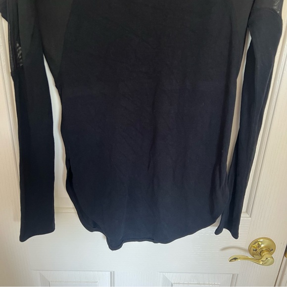 We the Free Save Tonight Mesh Black Long Sleeve Top - Picture 9 of 11